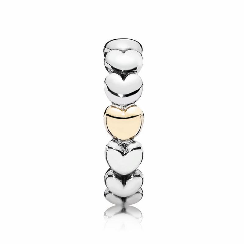 Pandora My One True Love Stackable Ring Ireland - Two Tone - 386502RGF